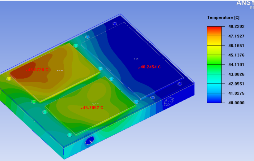 Thermische Lösung für ein 800-W-IGBT-Flüssigkeitskühlplattenkühlungsprojekt